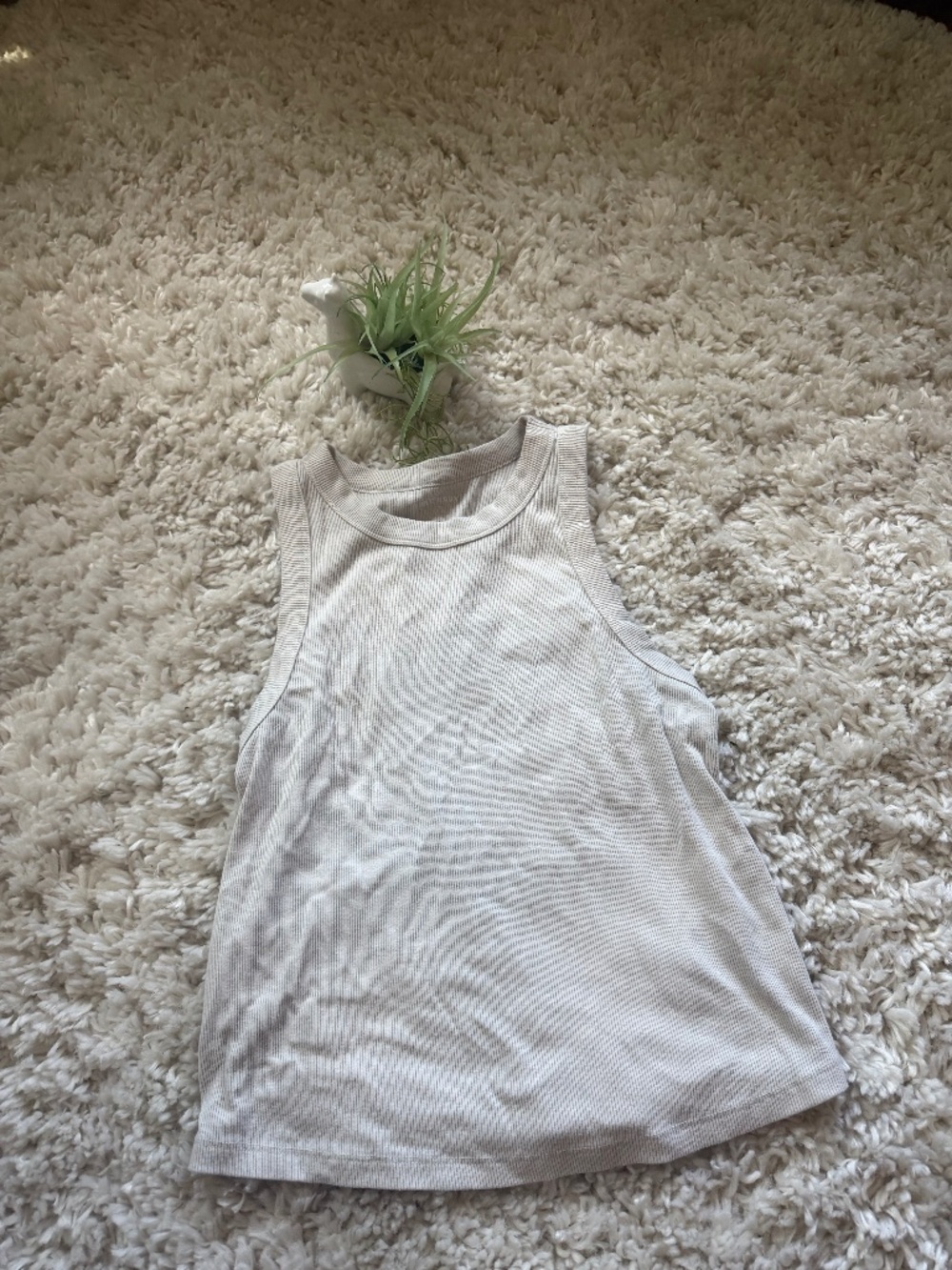 Sleeveless Old Navy Neutral Cream Ribbed casual streetwear women’s basic High-Ne